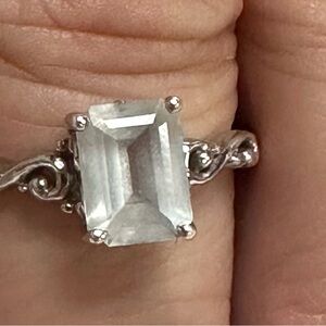 Sterling Silver Aquamarine ring. Size 9. From Macy’s. Retailed for 300